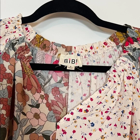 BiBi Women's Colorful Floral Patchwork Blouse Size Small NWOT - Picture 4 of 5